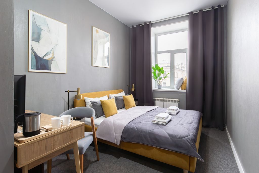 Двухместный номер с 1 кроватью стандартный с видом на Невский проспект