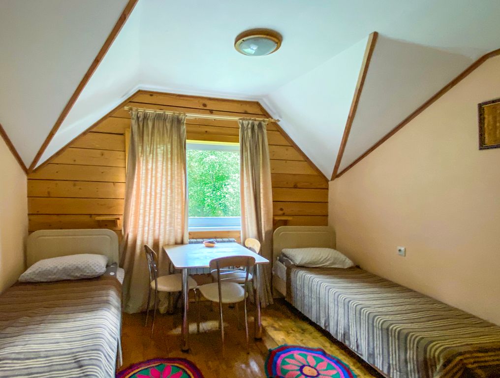 Двухместный номер с 2 отдельными кроватями эконом с видом на горы