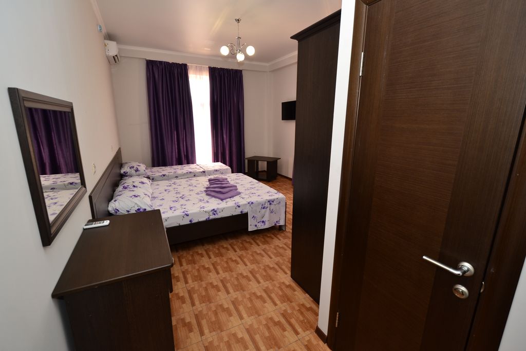 Трёхместный номер с двумя балконами ,вид бассейн.