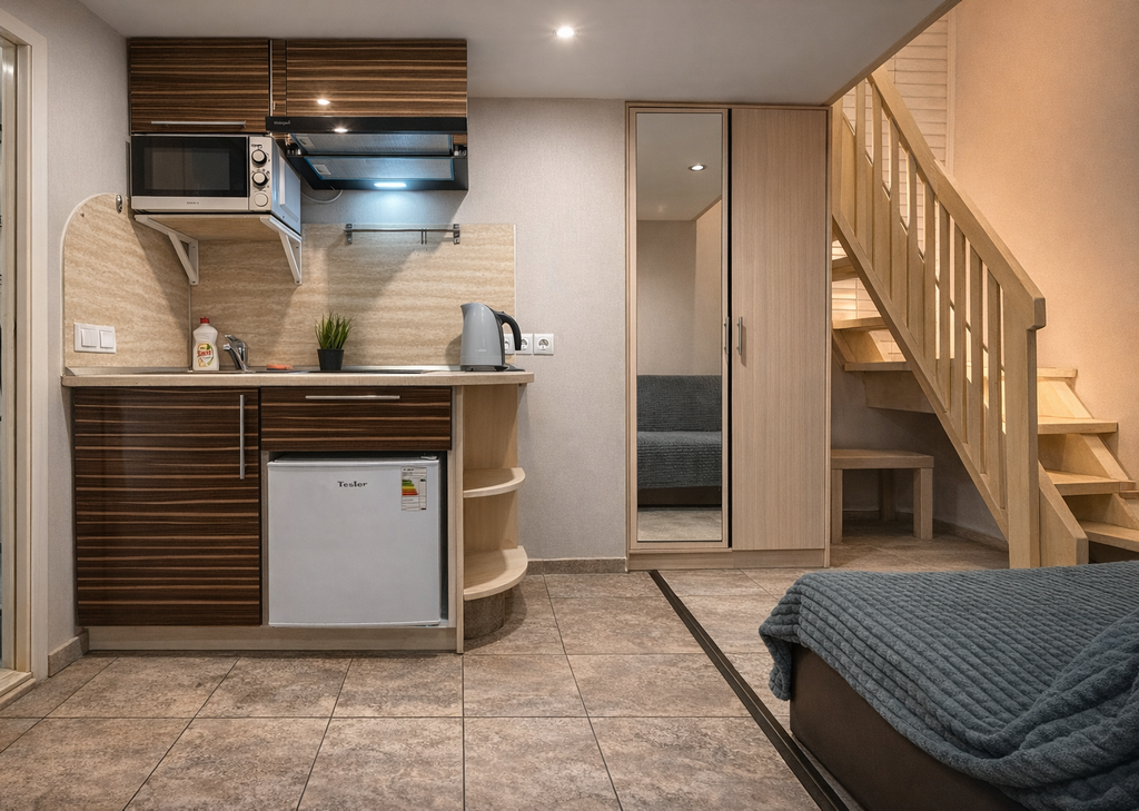 Апартаменты двухуровневая студия без окна