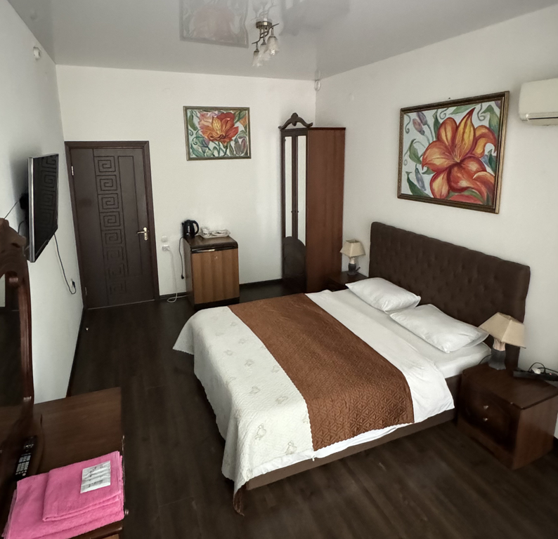 Двухместный с 1 кроватью и общей ванной комнатой на два а