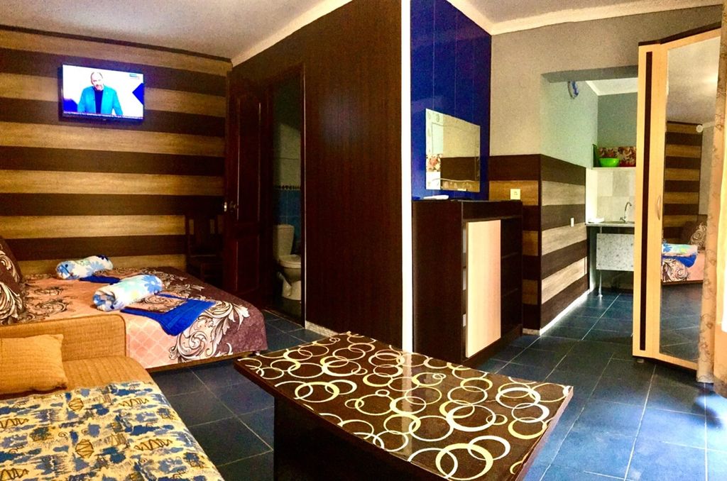 Четырёхместный номер большой на первом этаже с кухней, удобствами и кондиционером