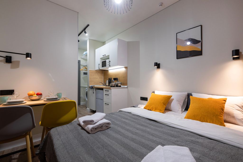 Апартаменты комфортабельная студия с собственной кухней и ванной комнатной