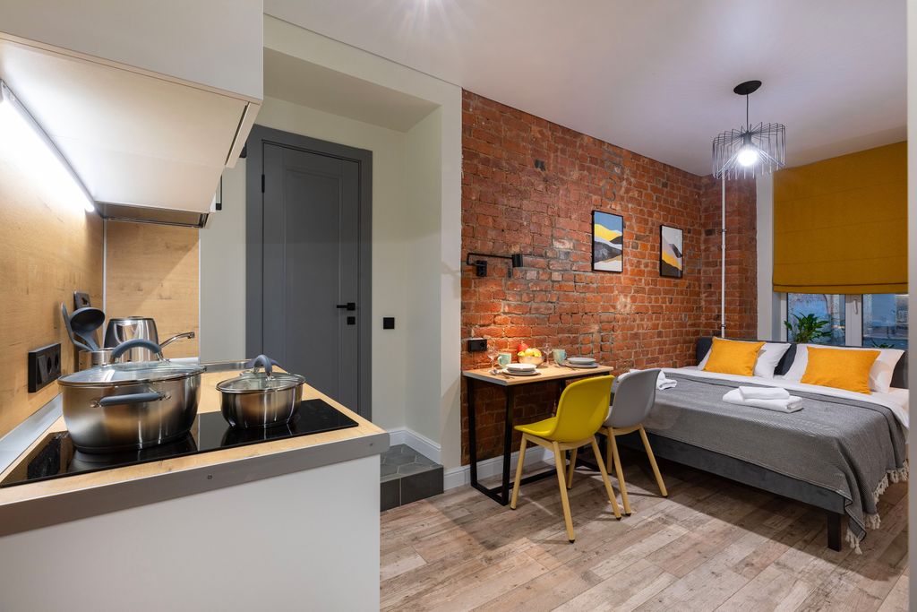 Апартаменты премиум студия с собственной кухней и своей ванной комнатой