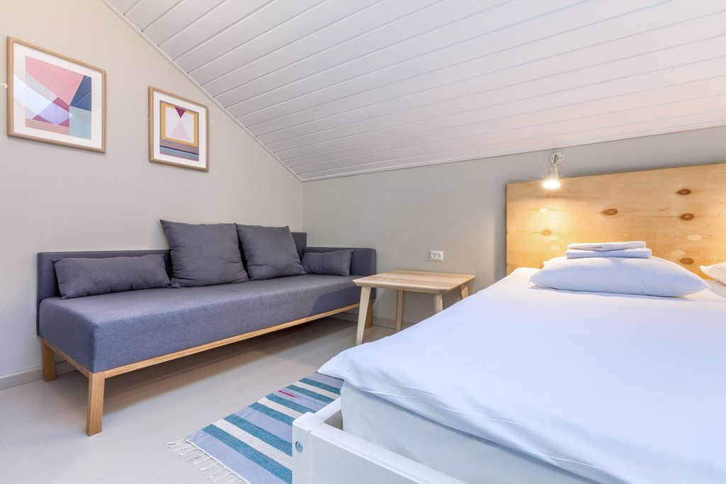 Двухместный номер с 1 кроватью и диваном на мансарде