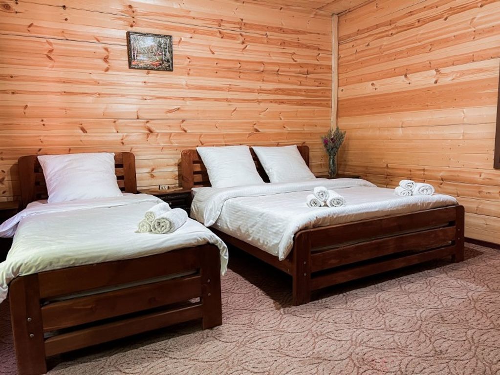 Трёхместный номер стандарт с видом на горы 2+1