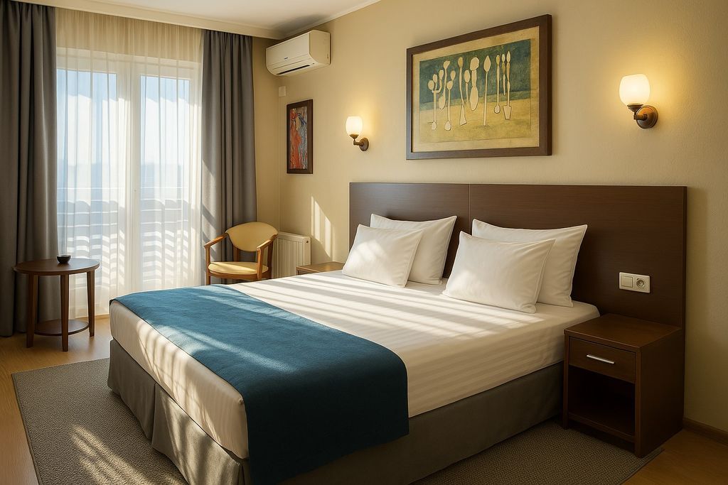 Двухместный номер с 1 кроватью или 2 раздельными делюкс с балконом