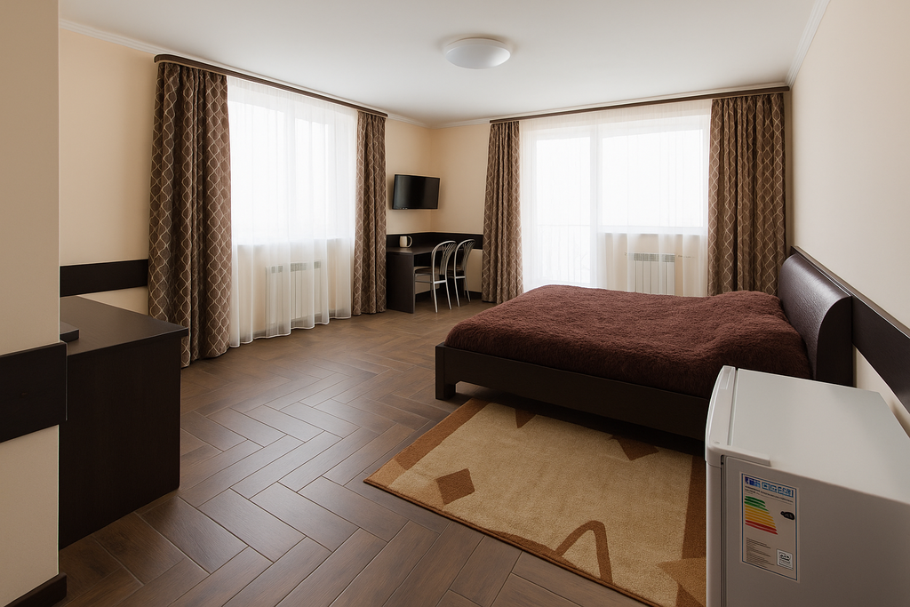 Двухместный номер с 1 кроватью люкс с собственной ванной комнатой и балконом