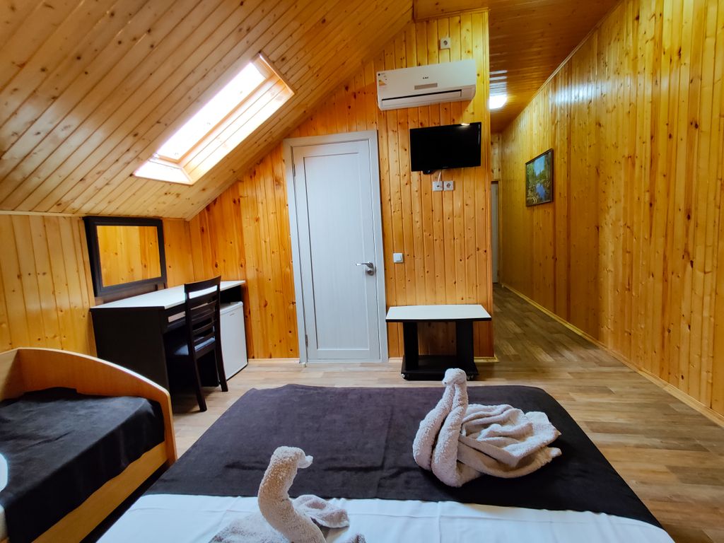 Трёхместный номер Classic с мансардным окном