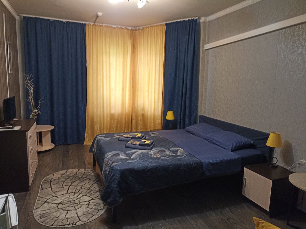 Двухместный номер с 1 кроватью №1 Комфорт Синий