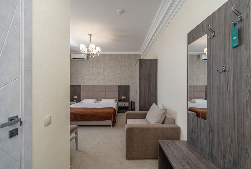 Двухместный номер с 1 кроватью комфорт с французским балконом на территорию