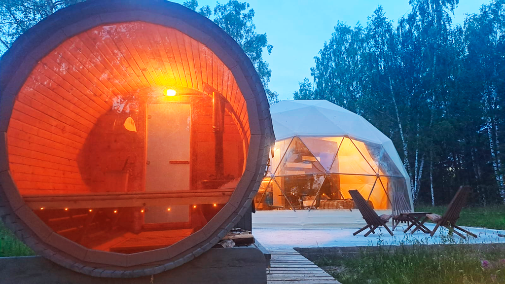 Купол пегас домик с русской баней