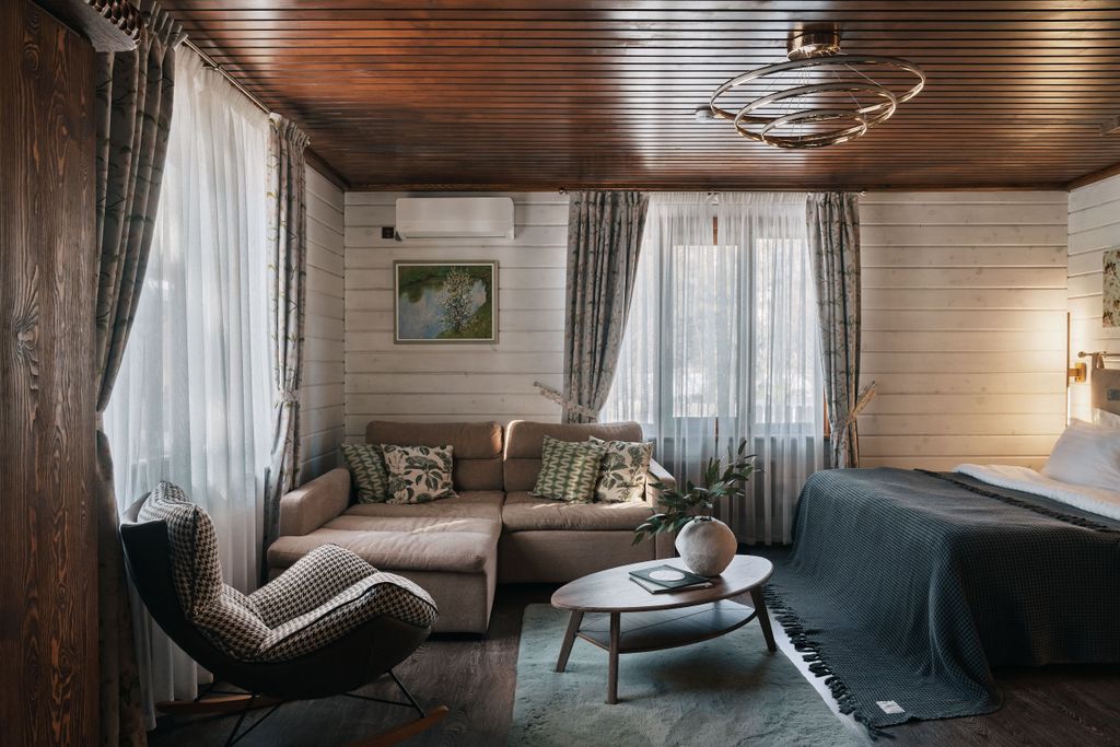 Двухместный номер с 1 кроватью уютный дом эльмо с видом на лес, с террасой и беседкой