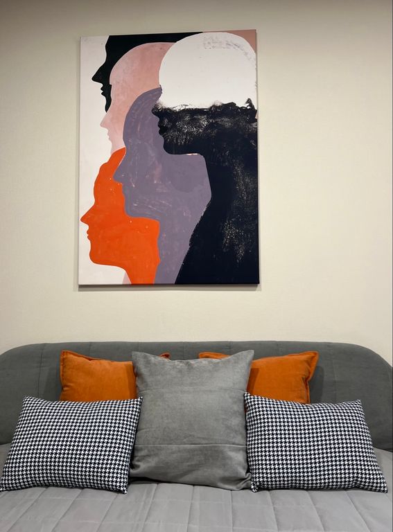 Двухместный с 1 кроватью гостиничный (оранжево-черный)