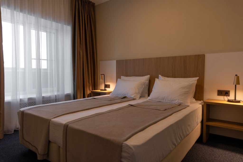 Двухместный номер с 2 отдельными кроватями стандарт с видом на Волгу