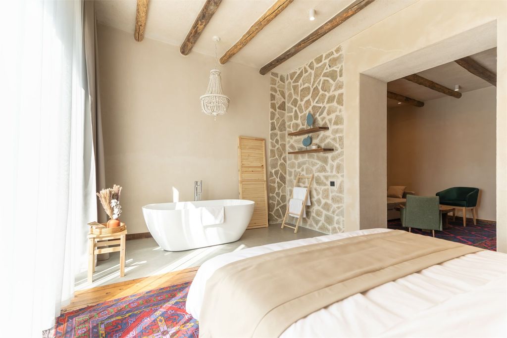 Двухместный номер с 1 кроватью Люкс с ванной с террасой с видом на аул Гамсутль