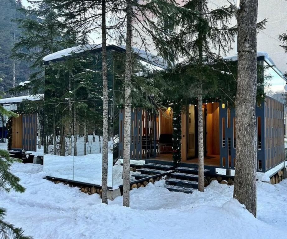 Дом Зеркальный четырехместный таунхаус в лесу