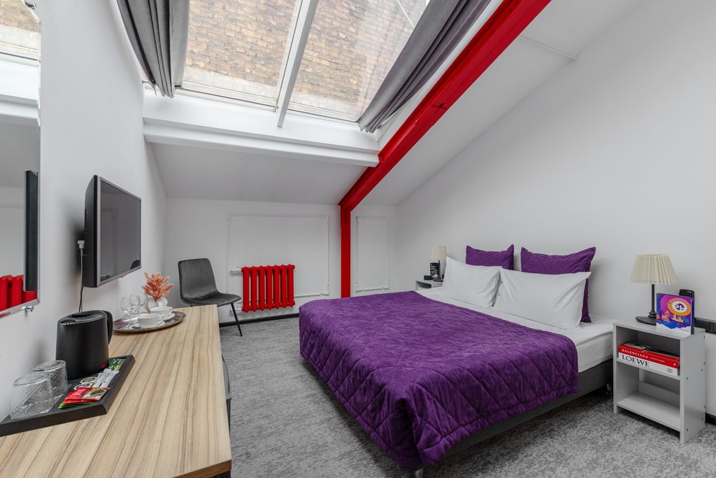 Двухместный номер с 1 кроватью с мансардным окном sky loft