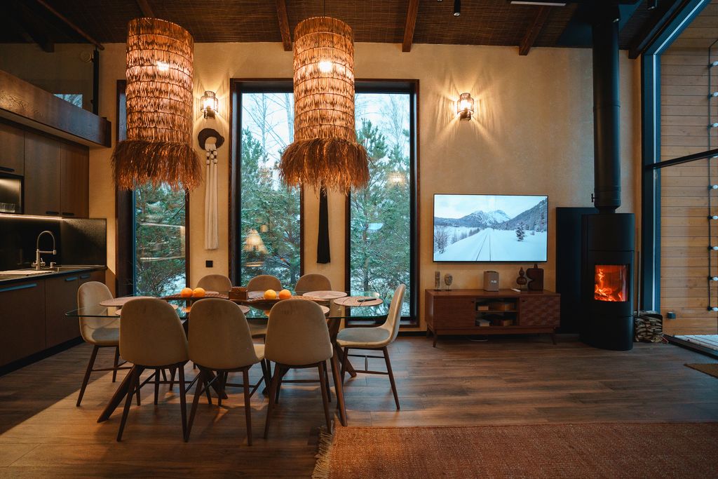 Barnhouse 120 м2 с камином и горячим чаном в Krona camp