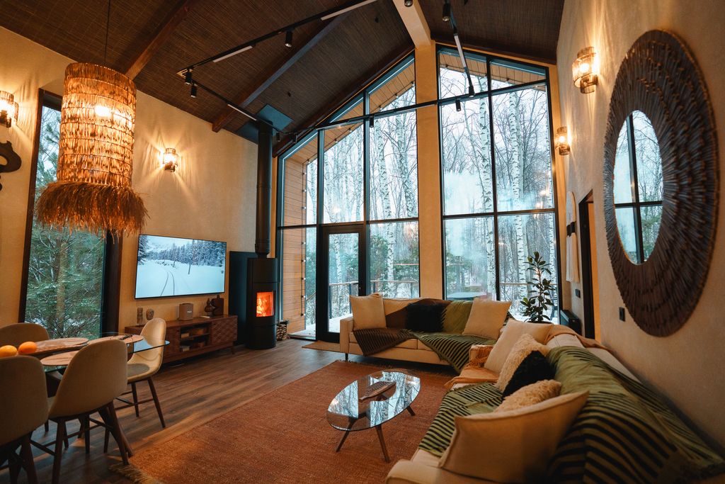 Barnhouse 120 м2 с камином и горячим чаном в Krona camp