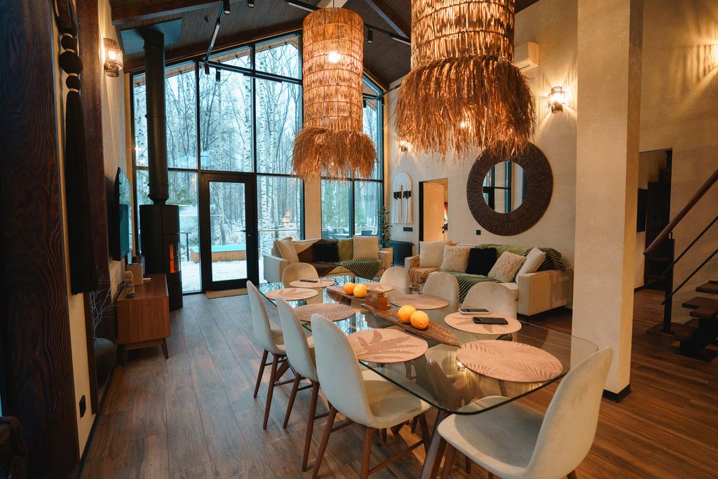 Barnhouse 120 м2 с камином и горячим чаном в Krona camp