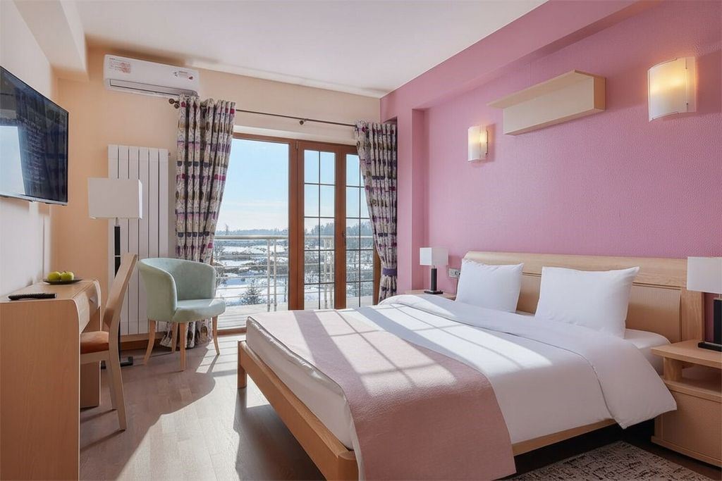 Двухместный номер с 1 кроватью с видом на Оку и с балконом